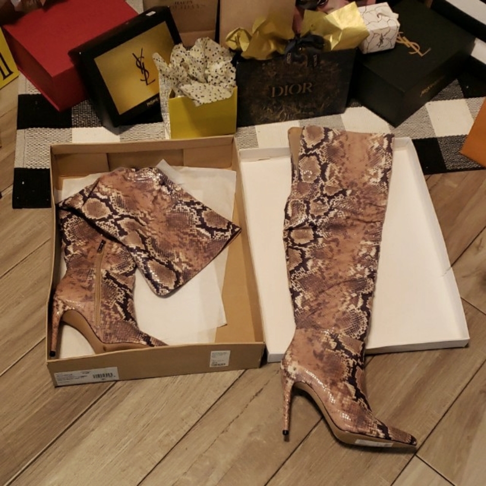 Jessica Simpson over the knee faux snake skin